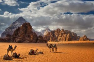 Camel safari in Wadi Rum