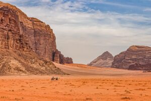 Sandstone mountains in Wadi Rum