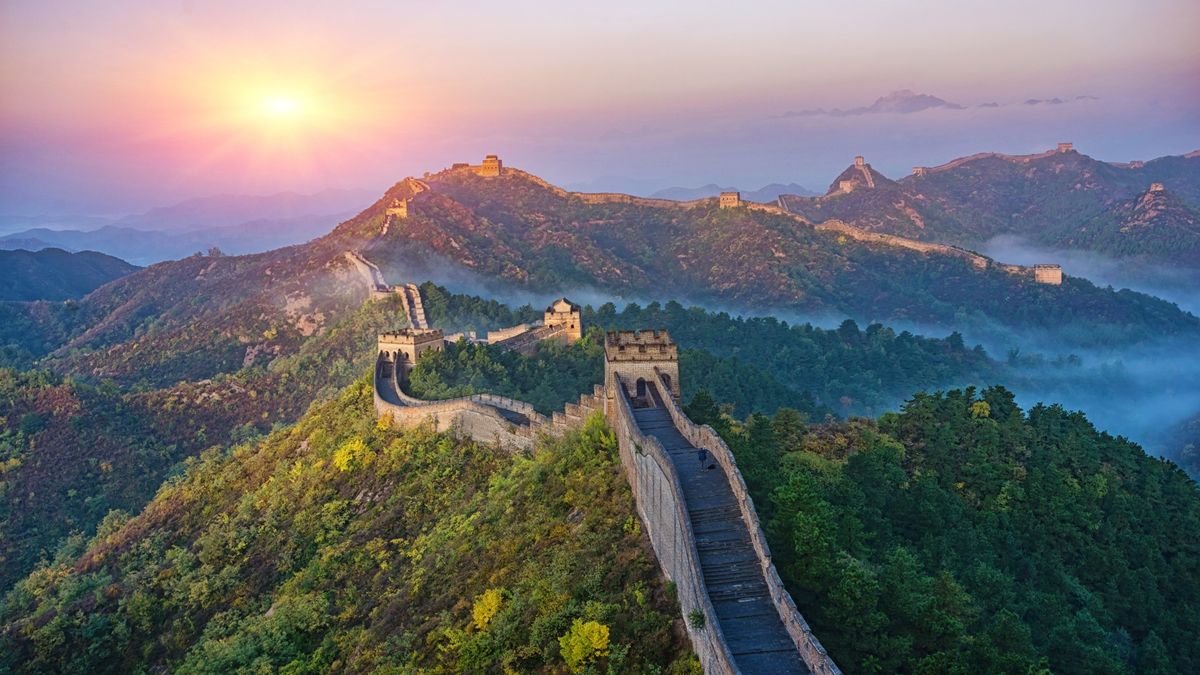 Scenic view of the Great Wall of China