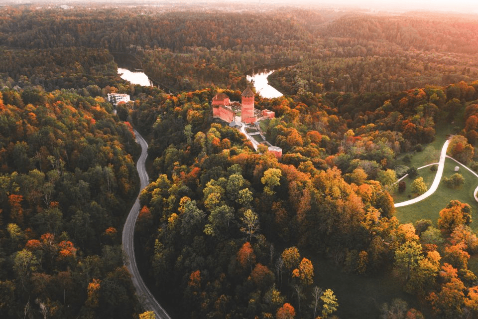 Krimulda Castle overlooking the Gauja River