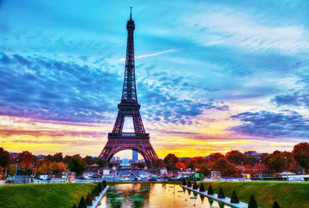 A collage of Western European cities including Paris, Prague, and Barcelona