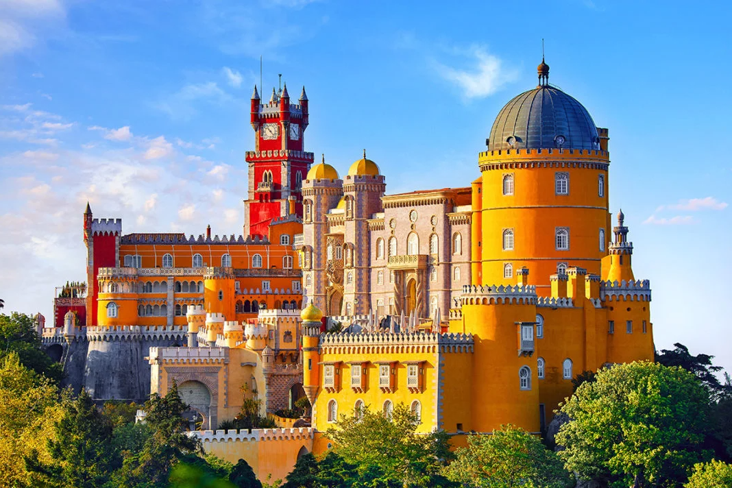 The colorful Pena Palace in Sintra, Portugal