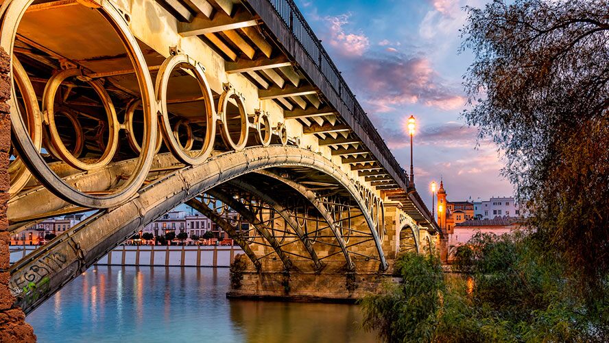 Triana Bridge over the Guadalquivir River, Seville