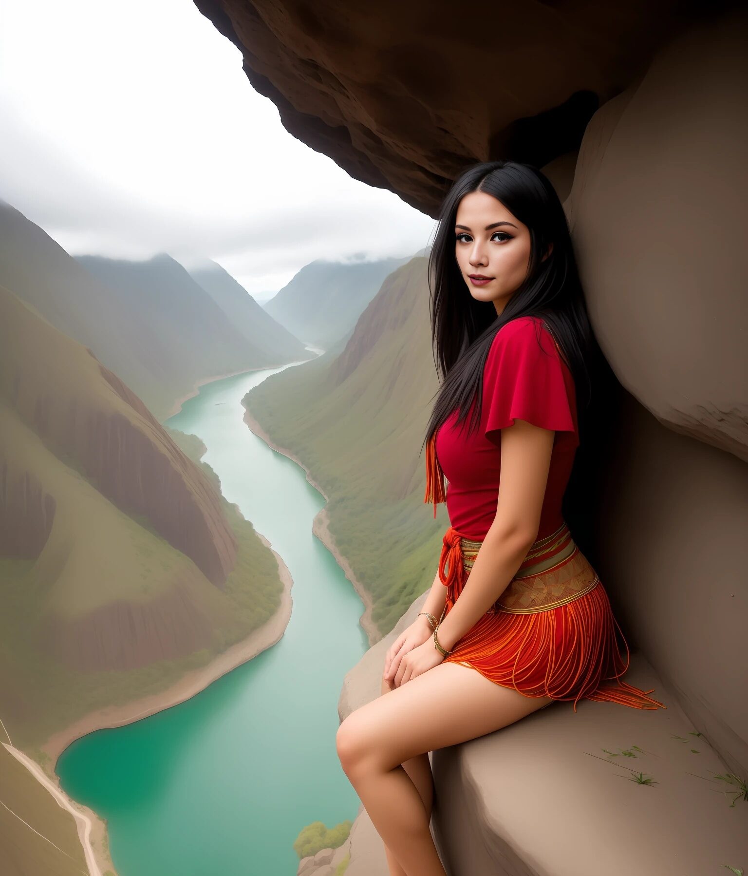 A breathtaking view of a mountain landscape during spring