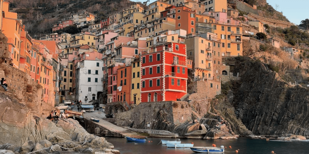 A breathtaking view of the Italian coastline from a boat