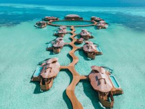 Overwater villas in the Maldives