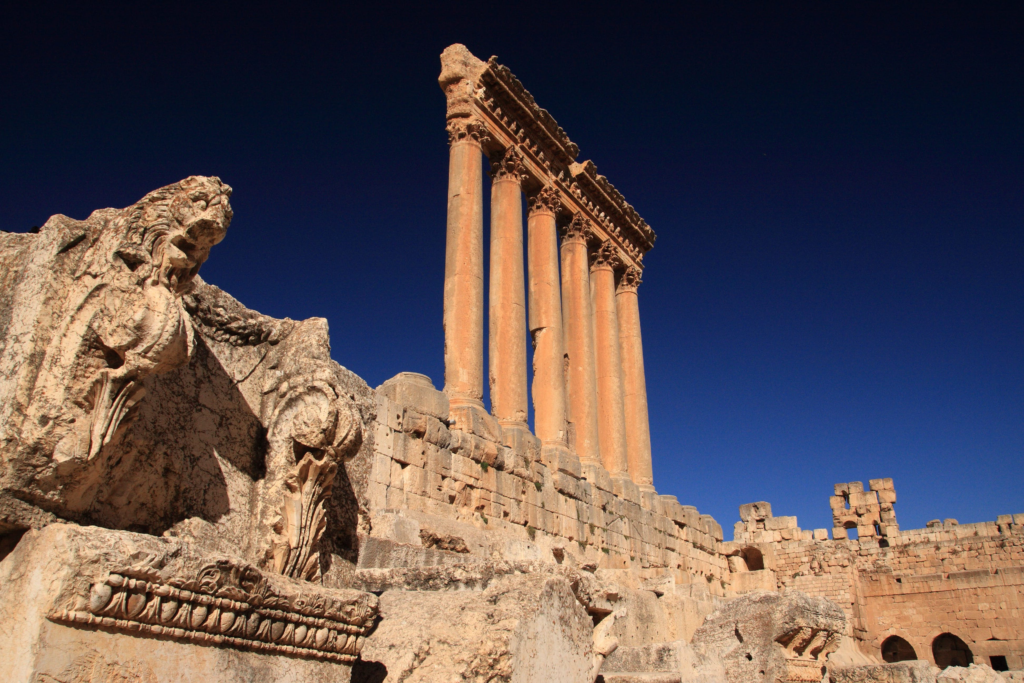 Temple of Jupiter in Baalbek with massive stone blocks