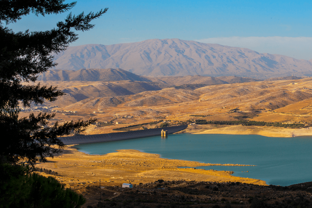 Temples at Baalbek with stunning natural surroundings
